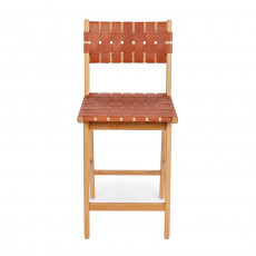 Woven Leather Dining Stool