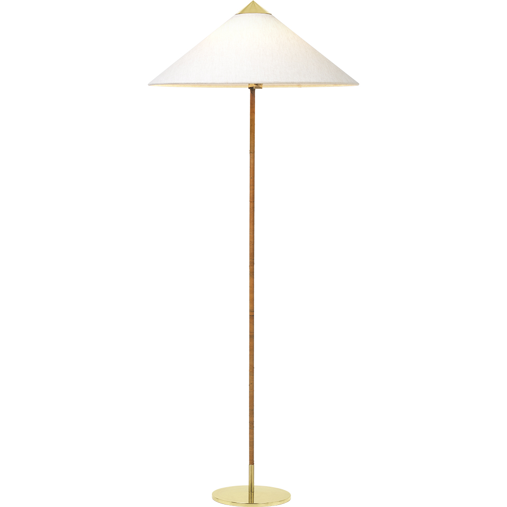 9602 floor lamp canvas shade paavo tynell gubi midcentury modern designer brass floor lamp lighting