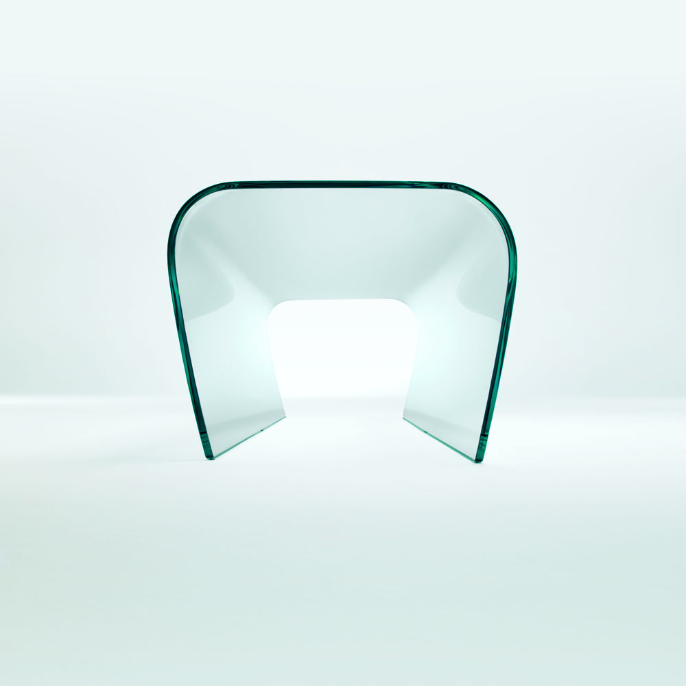Bent Glass Bench designed by Naoto Fukasawa for Glas Italia