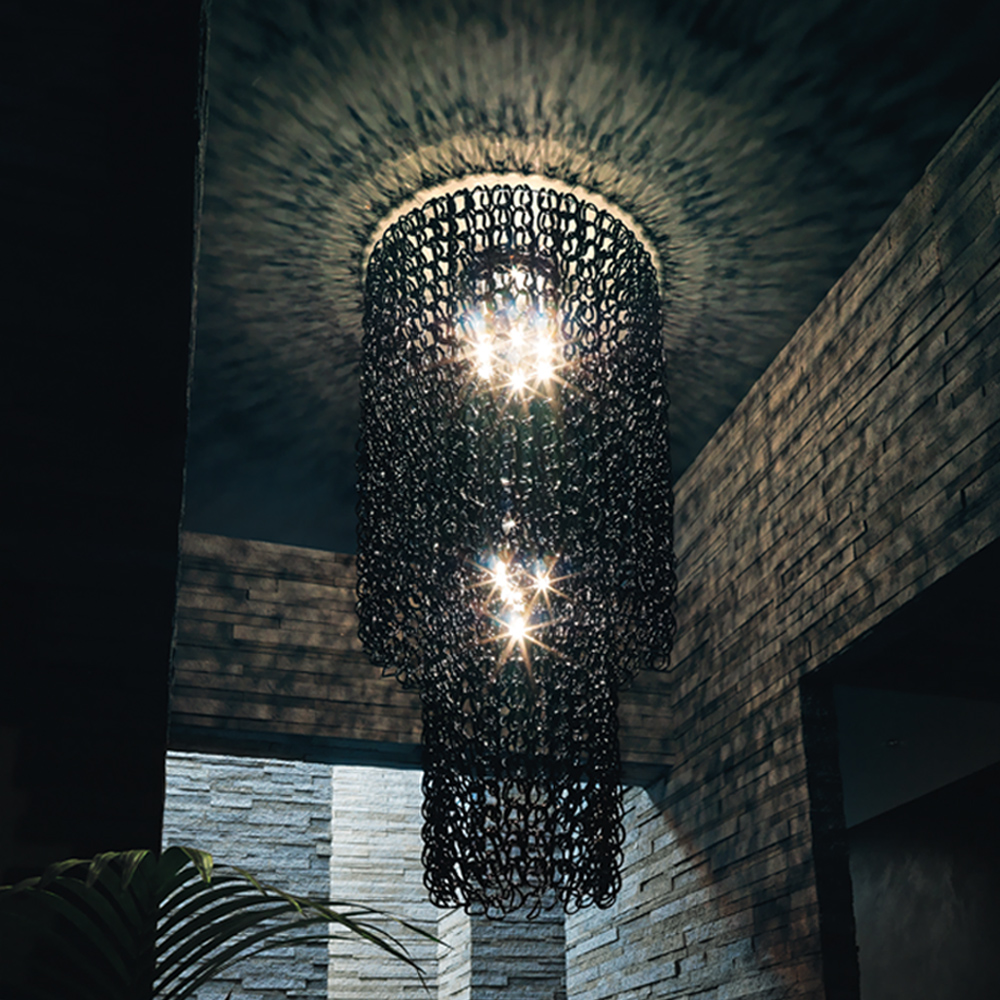 Giogali ceiling light designed by Angelo Mangiarotti for Vistosi.