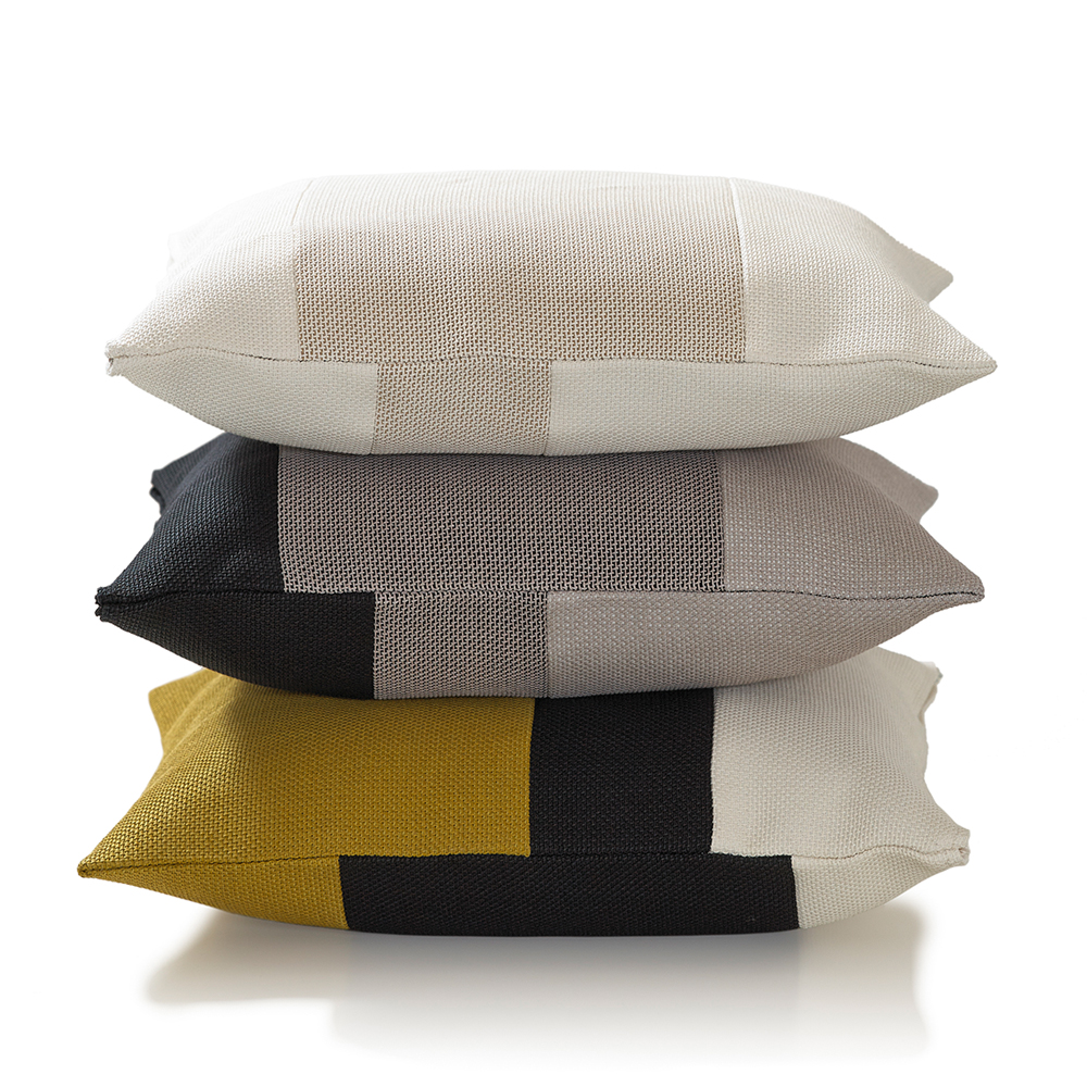 Rest Cushions Woodnotes ecofriendly pillows white stone black moss green grey goldenrod