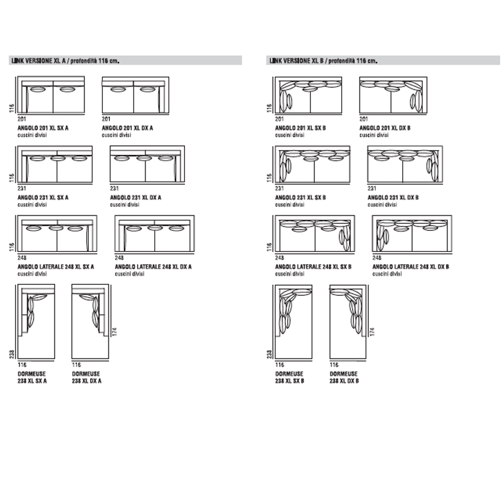 Link modular sofa collection designed by CRD Verzelloni