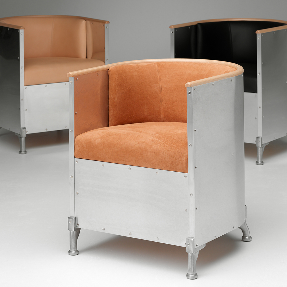 aluminium mats theselius kallemo modern designer contemporary metal armchair lounge chair