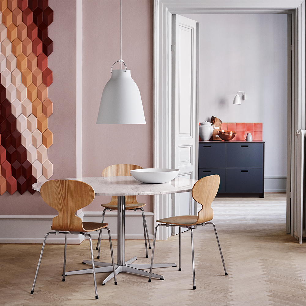 Ant chair designed by Arne Jacobsen for Fritz Hansen colored ash