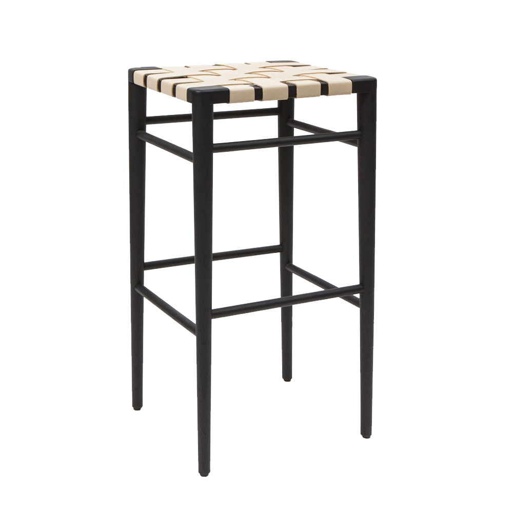 Smilow Furniture woven leather dining stool mel smilow walnut counter stool black white barstool
