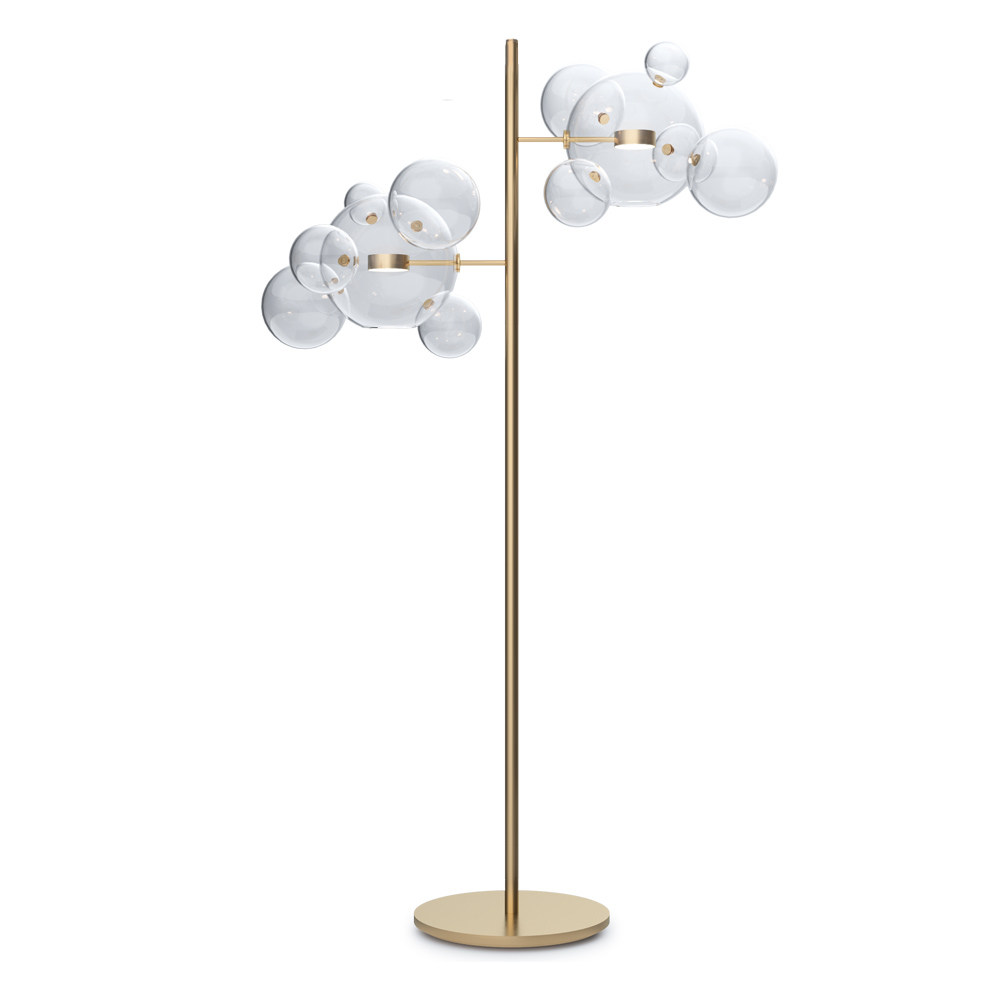 Bolle floor lamp Giopato Coombes glass bubbles brass
