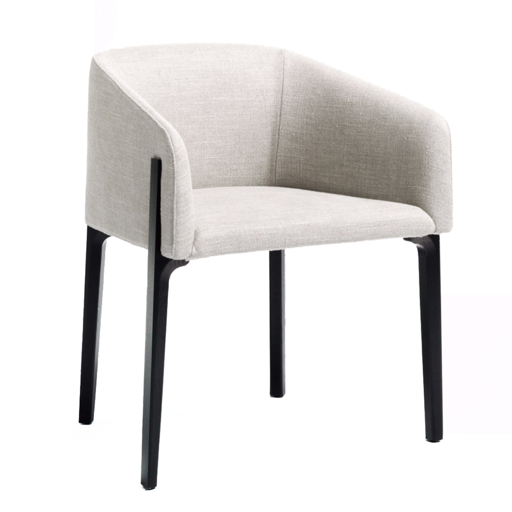 Chesto chair Patrick Norguet DePadova upholstered modern armchair black silver