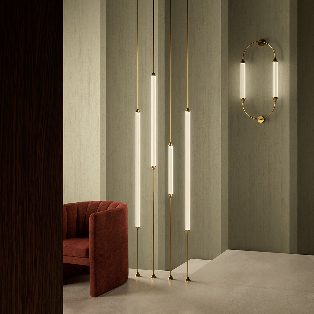 cirque pendant column vertical giopato coombes modern contemporary european italian designer brass slim minimalist floor lamp light lighting
