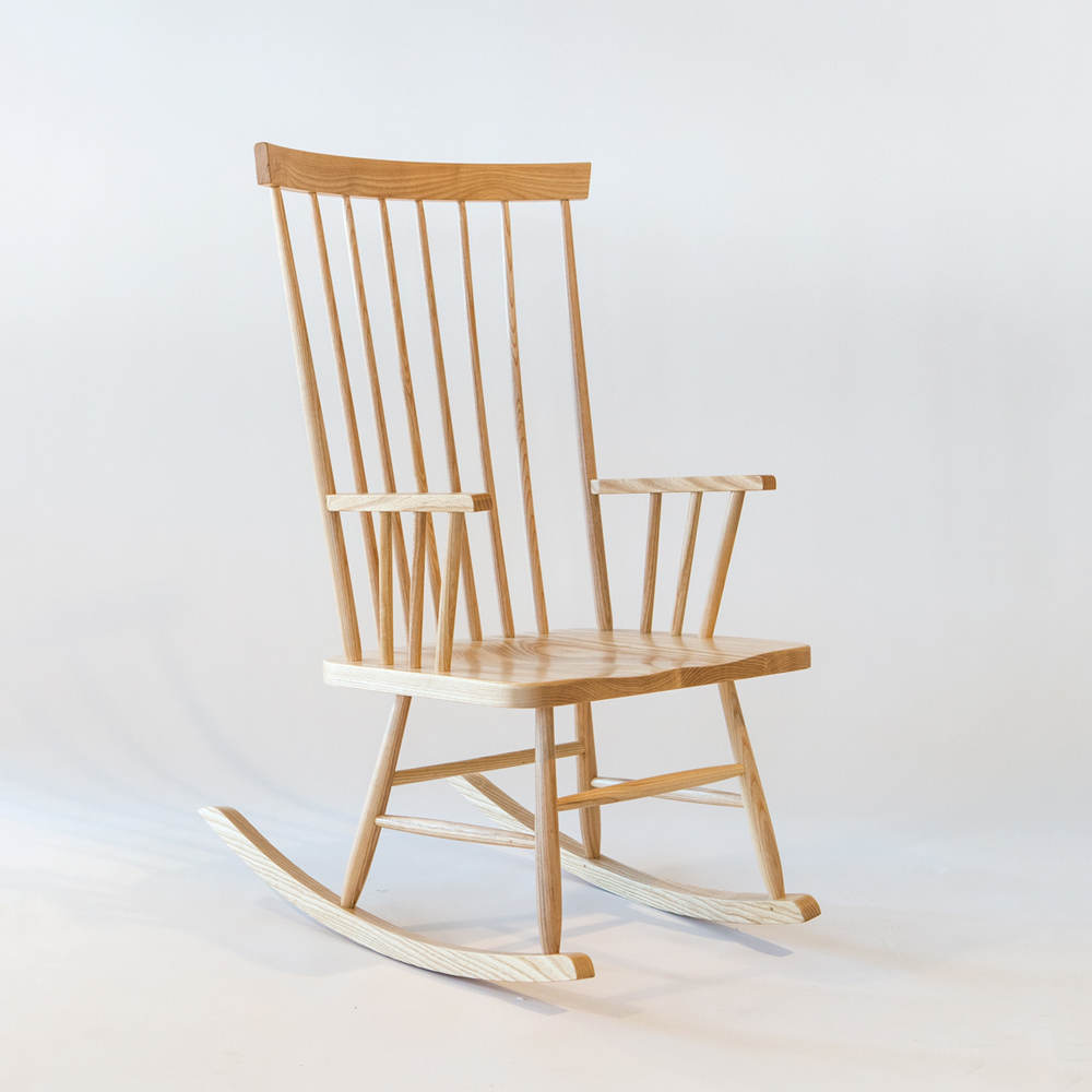 classic rocking chair mel smilow solid ash natural lacquer american enduring modern classics design shop suite ny