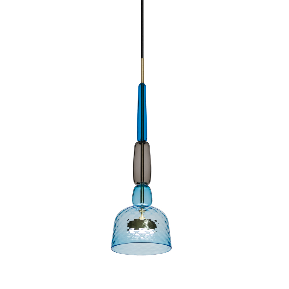 Giopato Coombes Flauti murano glass colorful pendant hanging light blue grey