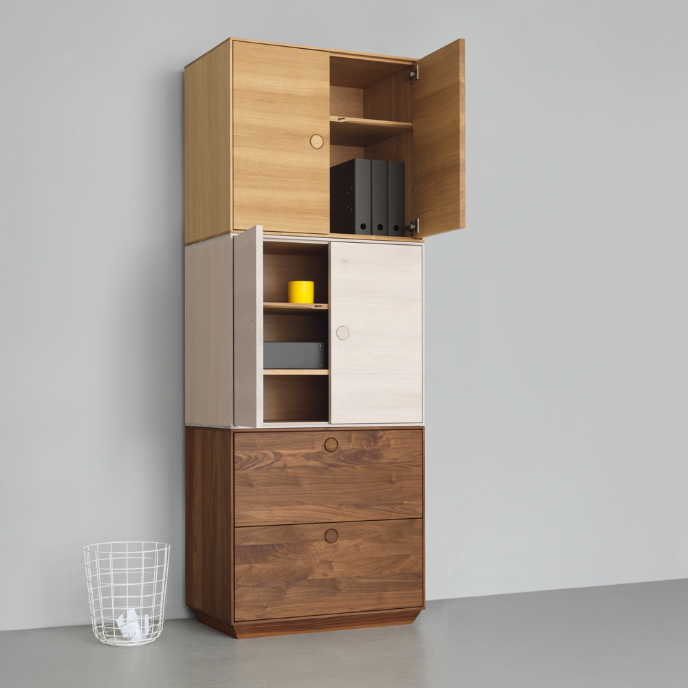 kin long stacked zeitraum suite ny mathias Hahn chalk stained oak solid walnut