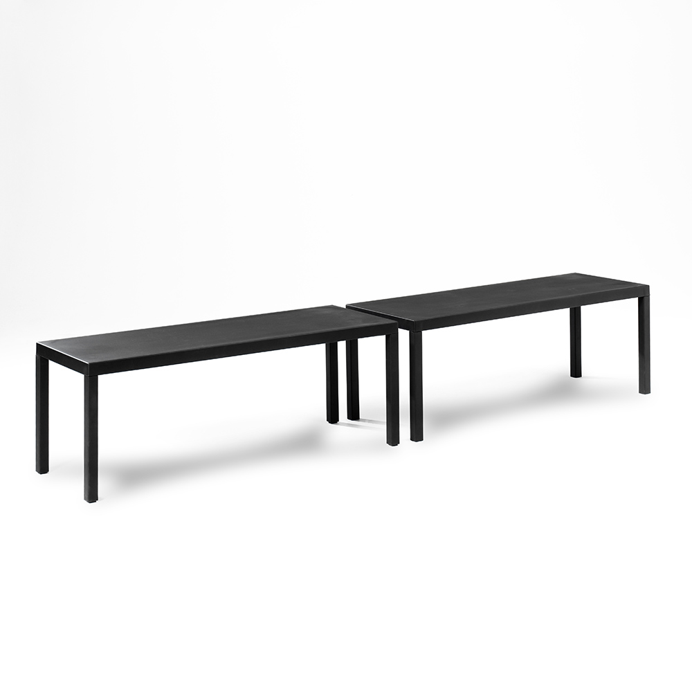 non bench komplot design kallemo modern contemporary designer solid black moulded rubber bench