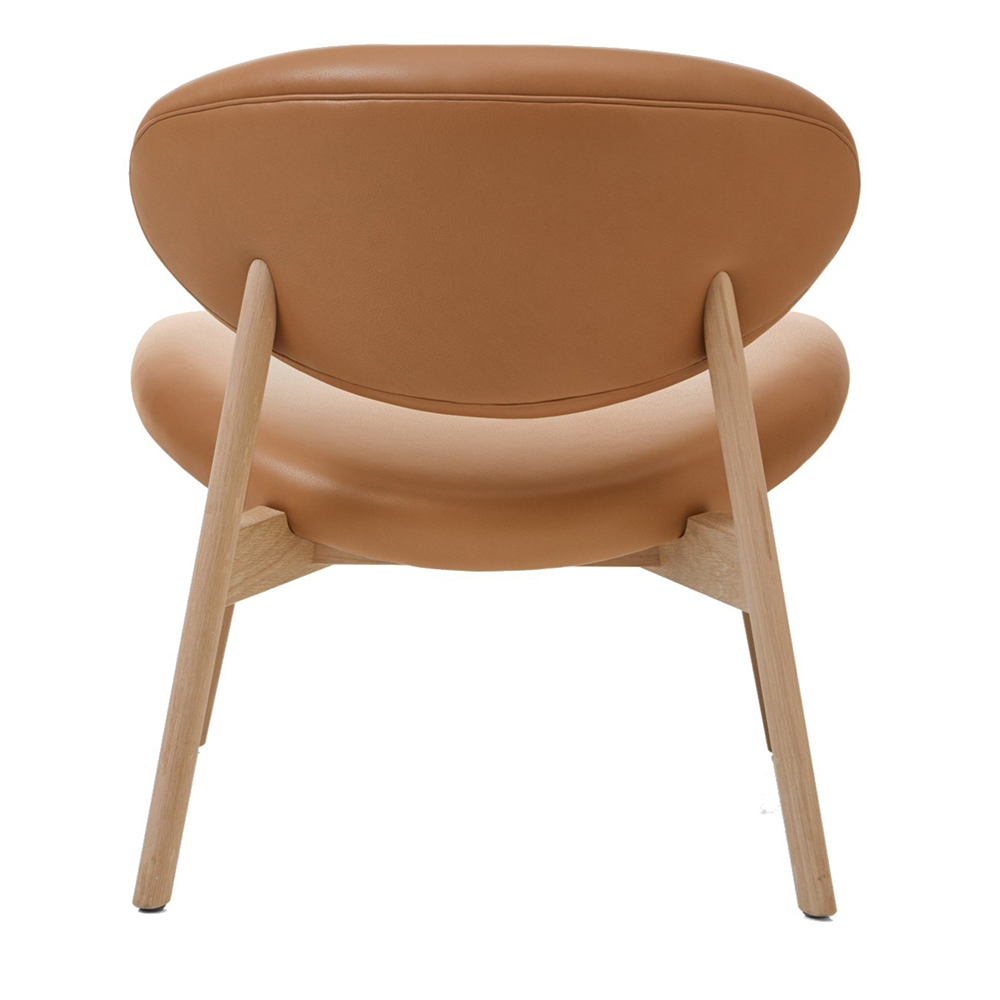 ovoid easy chair Craig Bassam bassamfellows modern contemporary mid-century style leather wood easy chair