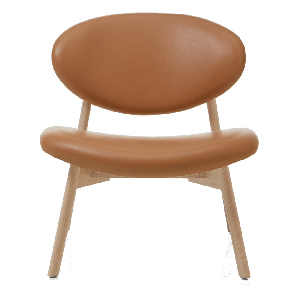 ovoid easy chair Craig Bassam bassamfellows modern contemporary mid-century style leather wood easy chair