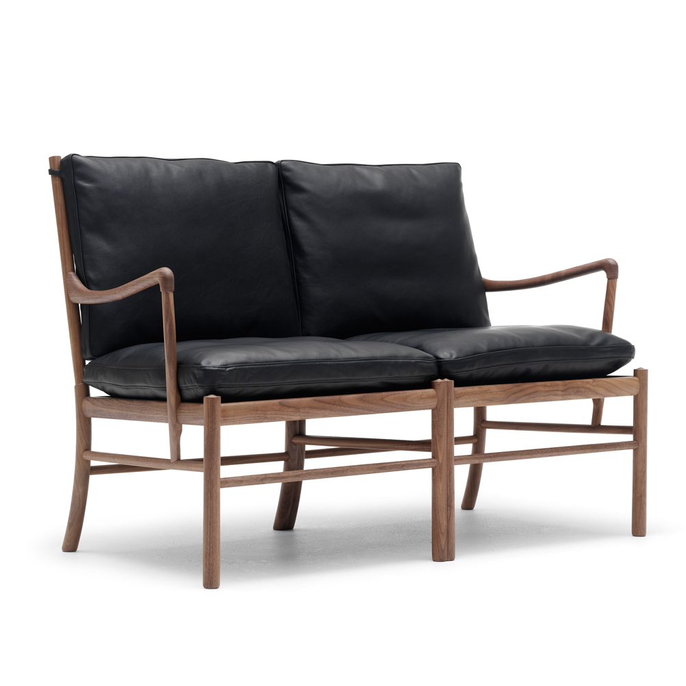 ow149-2 colonial sofa ole wanscher carl hansen danish design solid oak lounge armchair black leather walnut oil shop suite ny