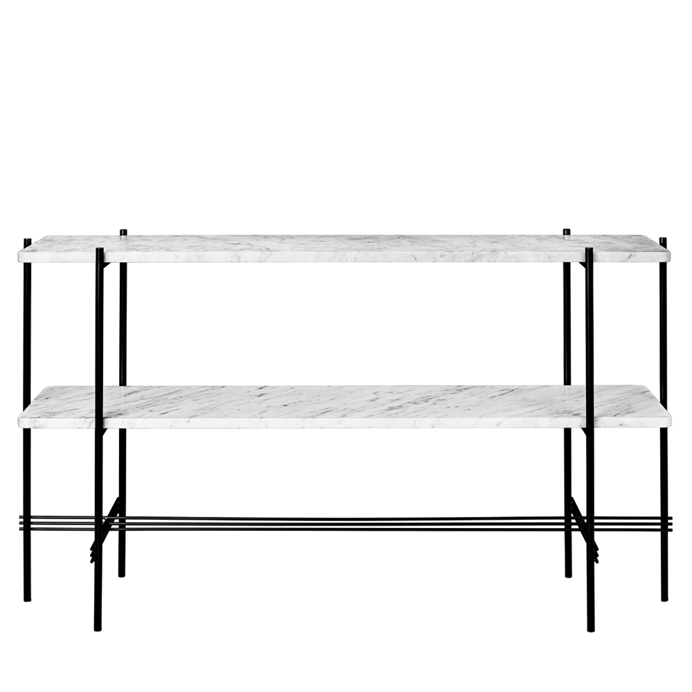 ts console table two tier white carrera marble stine gam gubi