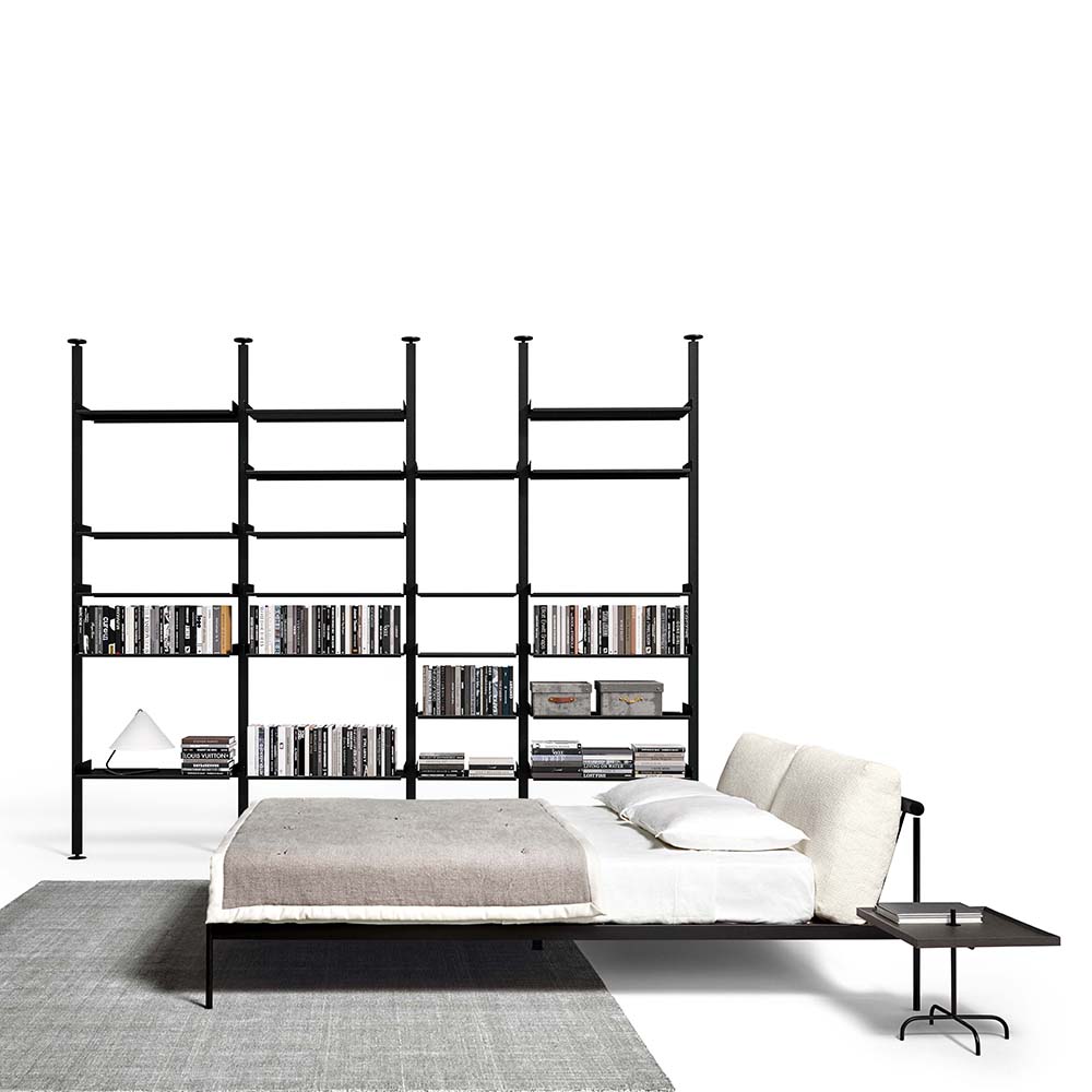 Modern, effortless, and supremely functional, the shelving system you've been waiting for is here. The Wigmore Shelving System features a structure with vertical uprights, made of anodized, extruded aluminium with a rectangular cross-section, designed for