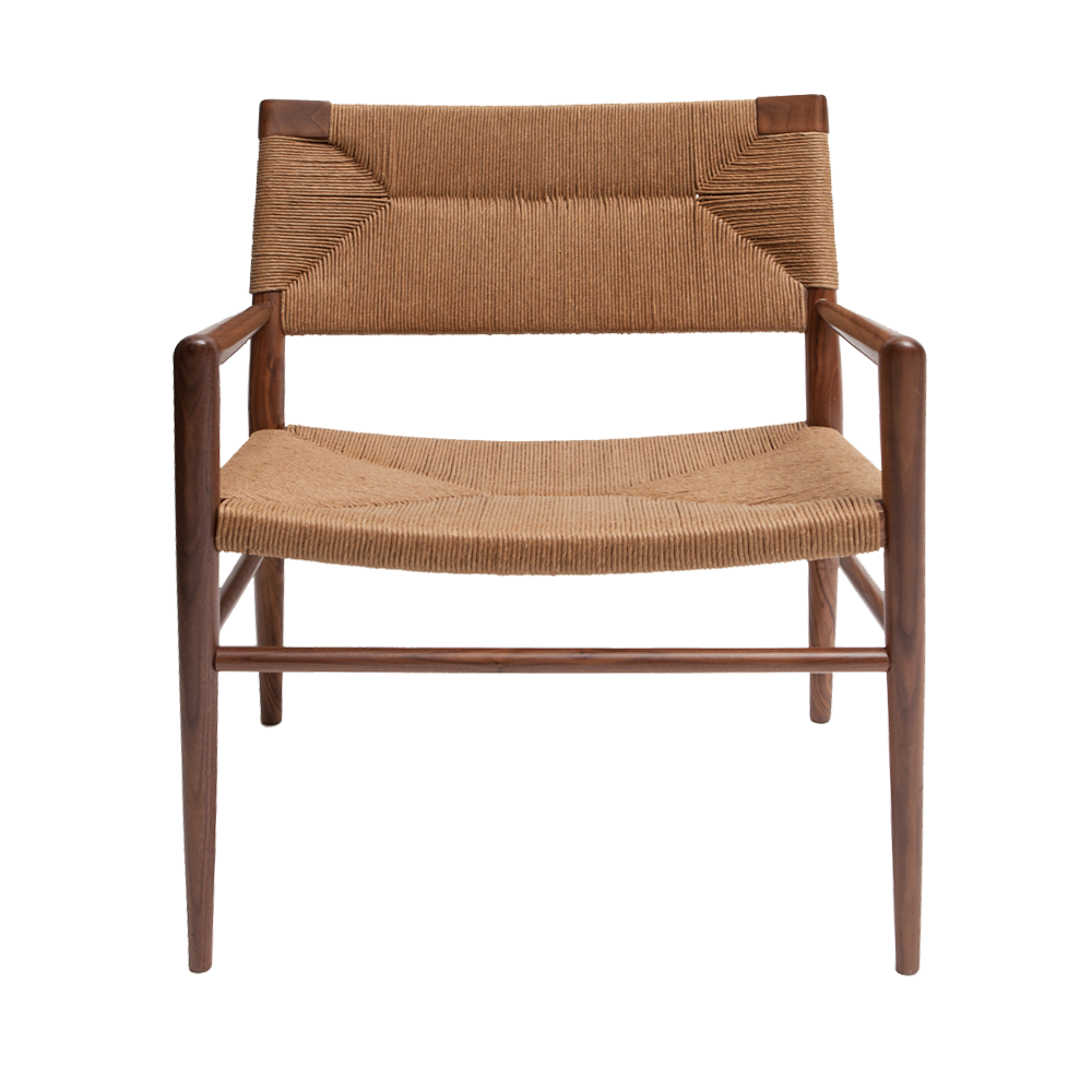 Woven Rush Lounge Chair Mel Smilow midcentury modern furniture