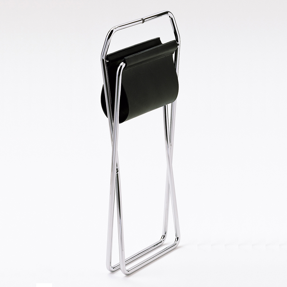 xsit folding chair erik magnussen engelbrechts contemporary modern designer leather chrome folding chair