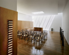 Shop SUITE NY for the CH24 Wishbone chair by Hans J. Wegner as seen in the Johnson Chapel by BRB Architects. SUITE NY is the premier source for contemporary commercial furnishings and contract design.