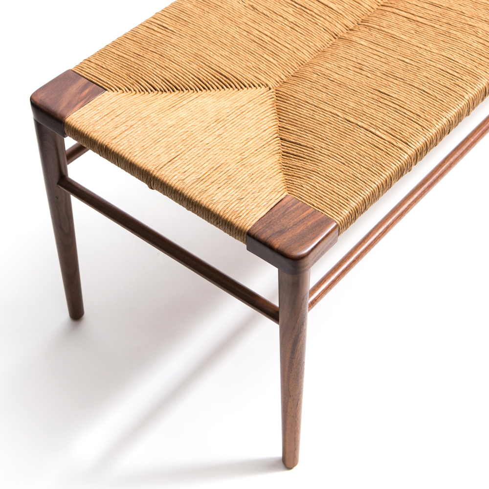 Woven Rush Bench