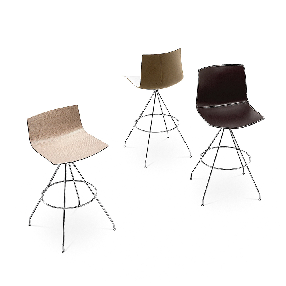 Catifa 46 Low Back Stool - Swivel Base