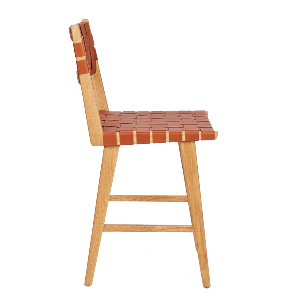 Woven Leather Dining Stool