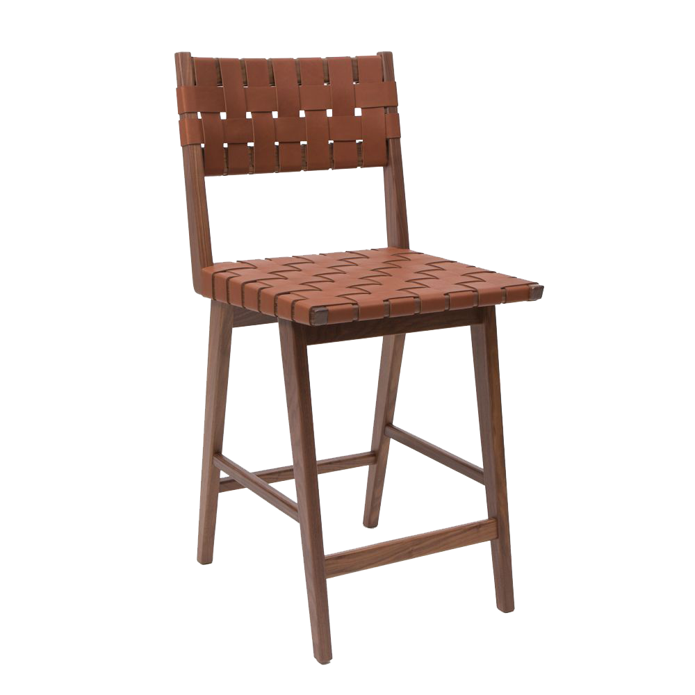 Woven Leather Dining Stool
