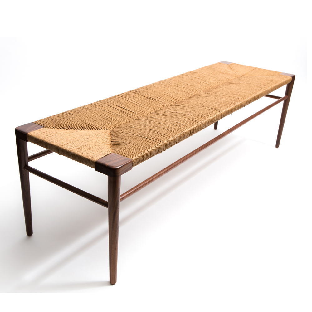 Woven Rush Bench