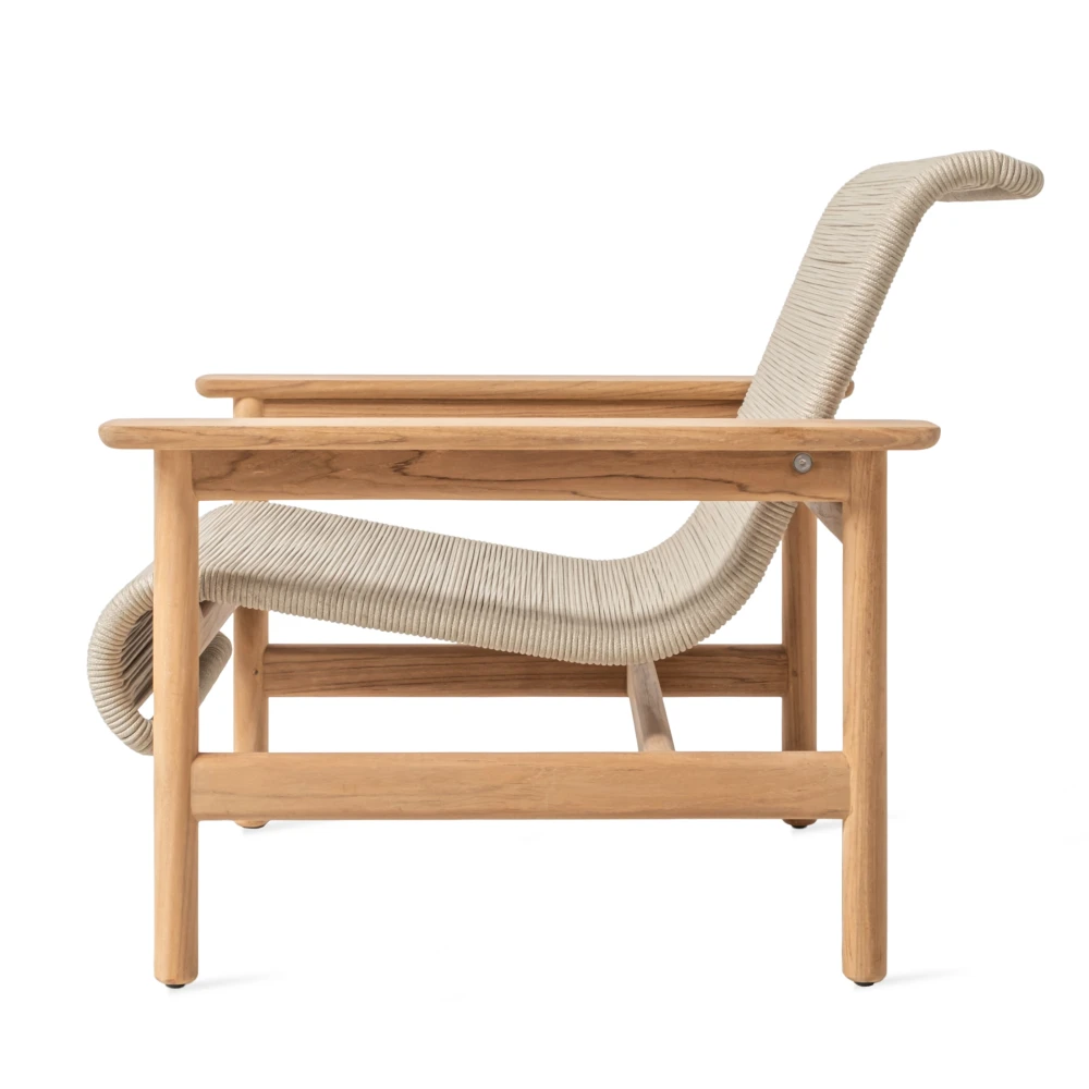 Vincent Sheppard_Tomus lounge chair_Untreated teak flax rope_Side_FF